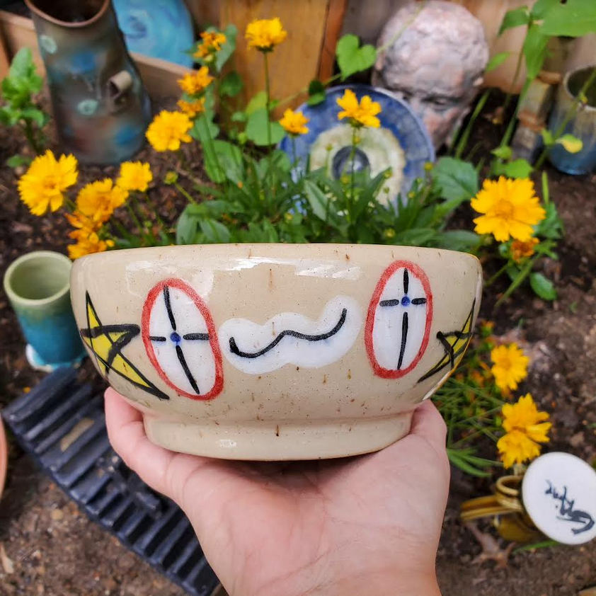 "Star Face" Clown Kitty Bowl