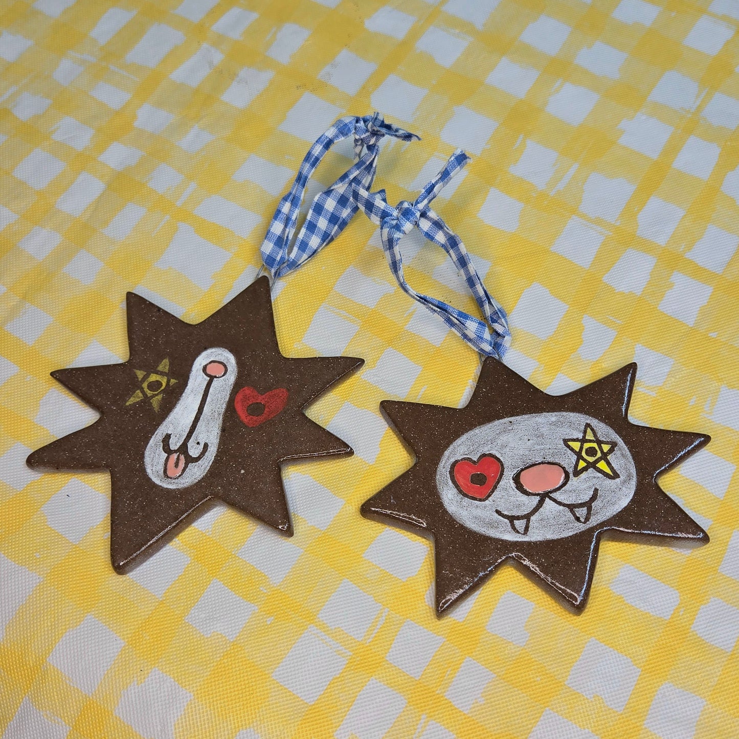 Puppy & Kitty Star Critter Ornaments