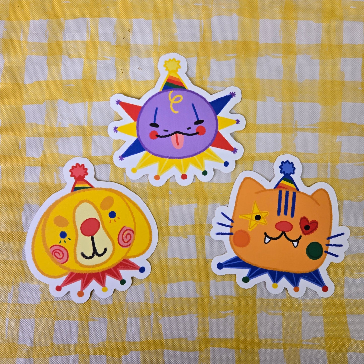 Vinyl Matte Clown Critter Stickers