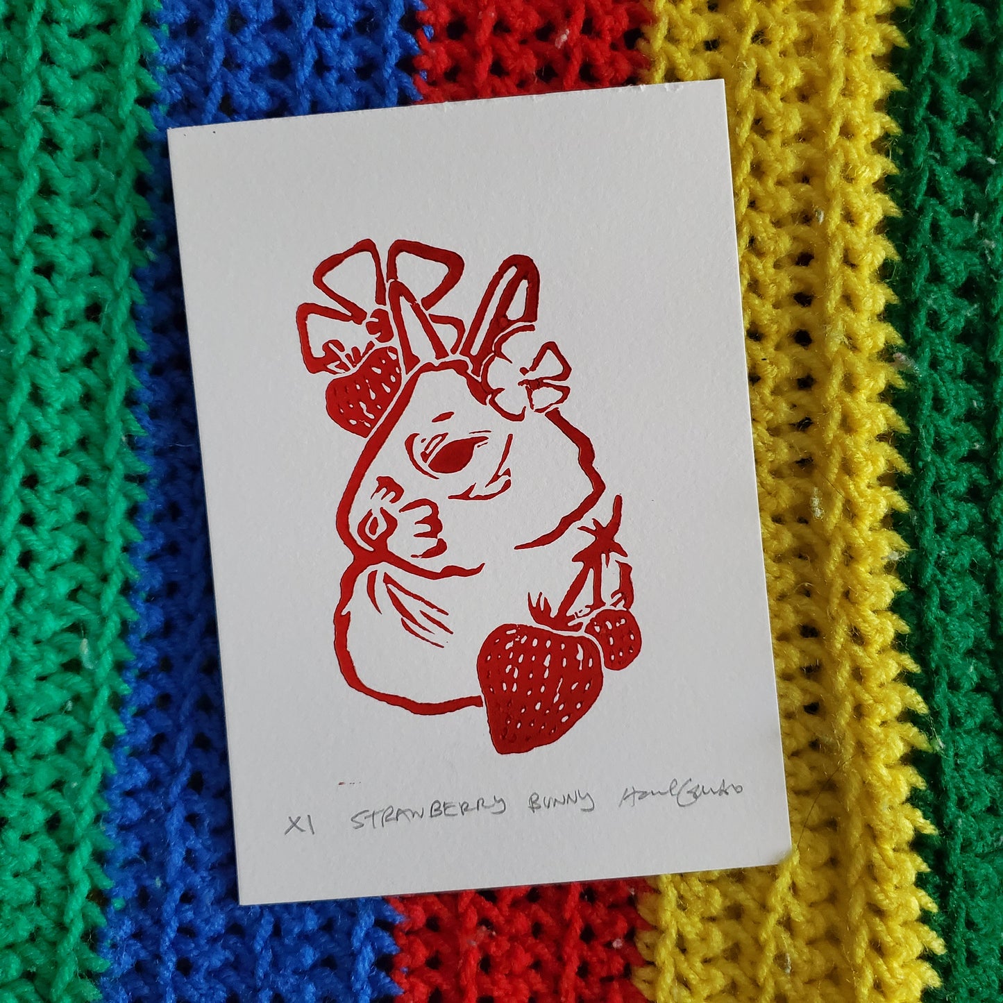 "Strawberry Bunny" Print